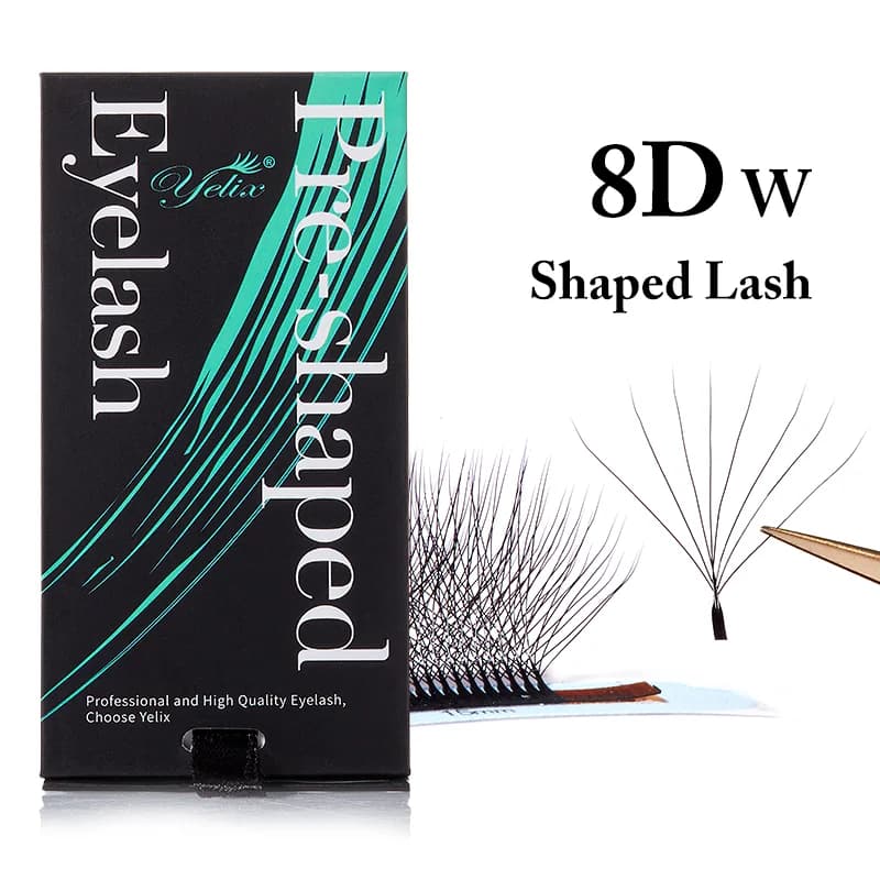 Натурални меки предварително готови вентилаторни мигли с форма W, 3D-8D