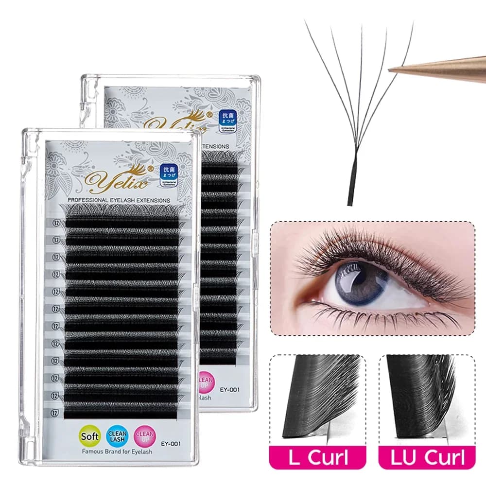 5D W Shape Premade Volume Fans C/D/L/M Curl